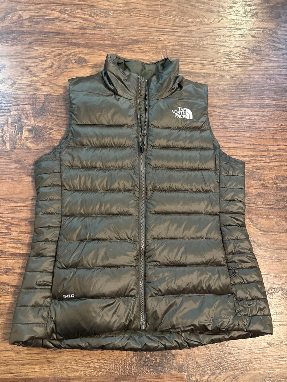 The North Face Aconcagua Vest Insulated 550 Goose Down Sz M Olive Green